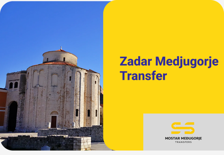 Hire driver service includes private vehicle categories, including sedan cars, minivans, and VIP vans, where each vehicle category defines passenger capacity, luggage volume, and comfort level. Private transport route Zadar–Međugorje follows coastal and inland corridors, including highway A1 segments and regional roads through Bosnia and Herzegovina (BiH), where border crossing time ranges from 10 to 40 minutes depending on traffic density and documentation control